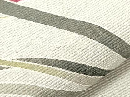 平和屋着物●八寸名古屋帯　紬地　草花文　名古屋仕立て　正絹　逸品　CABH6772dy