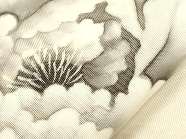 平和屋着物●塩瀬　九寸名古屋帯　作家物　手描き　草花文　正絹　逸品　CABH6775dy