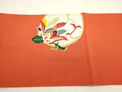 平和屋着物●爪掻き本綴れ　八寸名古屋帯　草花文　金銀糸　正絹　逸品　CABH6776dy