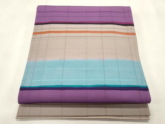 平和屋着物●九寸開き名古屋帯　横段文　正絹　逸品　CABH6786dy