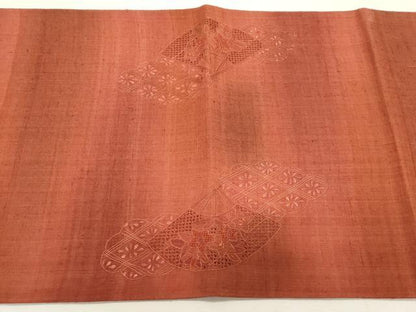 平和屋着物●中国三大刺繍　スワトウ刺繍　総刺繍　太鼓柄袋帯　紬地　色紙重ね草花文　正絹　逸品　未使用　CABH6790dy