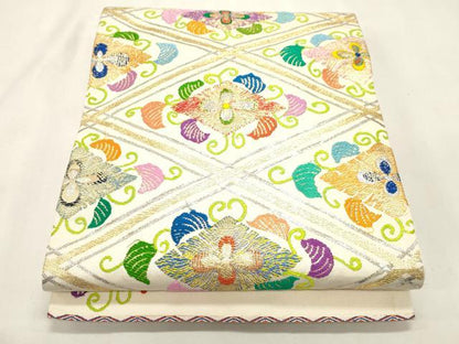 平和屋着物●龍村平蔵製　六通柄　本袋帯　御所菱　金銀糸　正絹　逸品　CABH6792dy