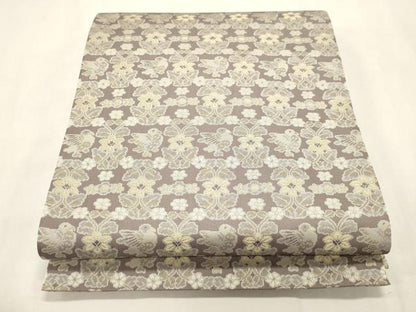 平和屋着物●両面　全通柄袋帯　経錦　花鳥文　正絹　逸品　未使用　CABH6793dy