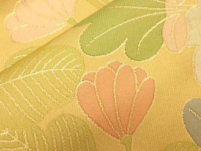 平和屋着物●織物一筋名門　織悦　全通柄　本袋帯　草花文　金糸　正絹　逸品　CABH6794dy