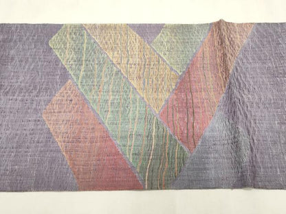 平和屋着物▽太鼓柄袋帯　スリーシーズン　春夏秋　櫛織　幾何学文　正絹　逸品　CABH6795dy