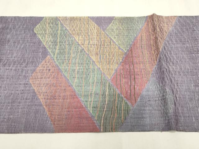 平和屋着物▽太鼓柄袋帯　スリーシーズン　春夏秋　櫛織　幾何学文　正絹　逸品　CABH6795dy