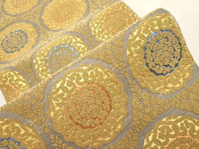 平和屋着物●六通柄袋帯　金華山織　花丸文　金糸　正絹　逸品　CABH6799dy