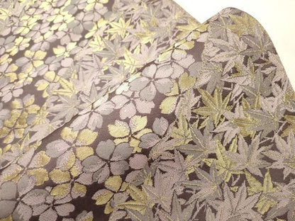 平和屋着物●洛楽人工房　全通柄袋帯　草花文　金糸　正絹　逸品　CABH6800dy