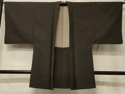 平和屋着物＃男性　紬　長羽織　霞文　正絹　逸品　CABH6803in