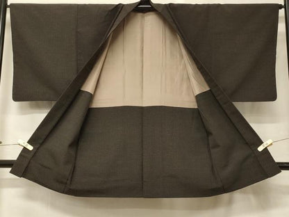 平和屋着物＃男性　紬　長羽織　霞文　正絹　逸品　CABH6803in