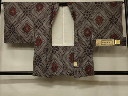 平和屋着物＃大島紬　羽織　花菱文　証紙付き　正絹　逸品　未使用　CABH6804in