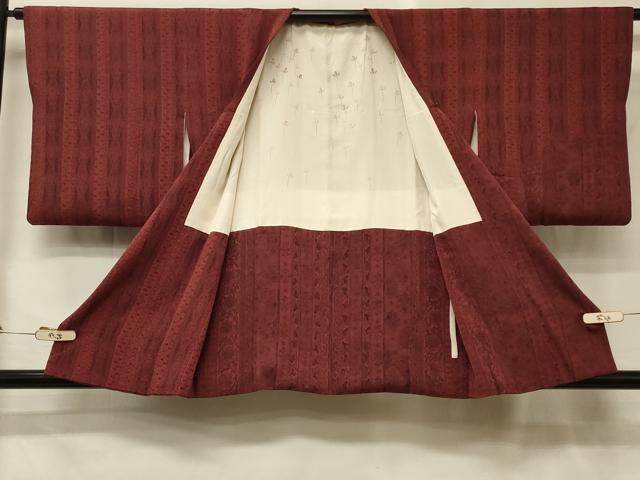 平和屋着物＃道行コート　花唐草間道　正絹　逸品　CABH6805in