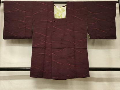 平和屋着物＃道行コート　地紋起こし　竹　正絹　逸品　CABH6812in