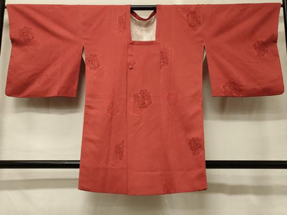 平和屋着物＃道行コート　地紋起こし　絵皿花文　正絹　逸品　CABH6815in