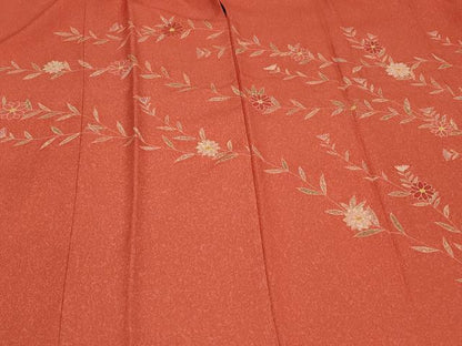 平和屋着物＃道行コート　枝花文　金彩　正絹　逸品　CABH6816in