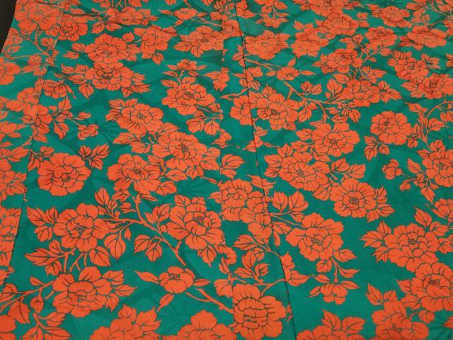 平和屋着物＃アンティーク　大正ロマン　羽織　草花文　正絹　逸品　CABH6819in