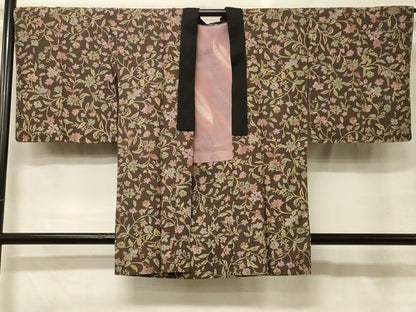 平和屋着物＃羽織　ろうけつ染め　草花文　正絹　逸品　未使用　CABH6820in