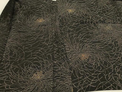 平和屋着物＃羽織　寿光織　乱菊　黒地　金銀糸　正絹　逸品　CABH6822in
