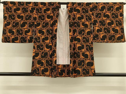 平和屋着物＃羽織　幾何学文様　正絹　逸品　CABH6823in