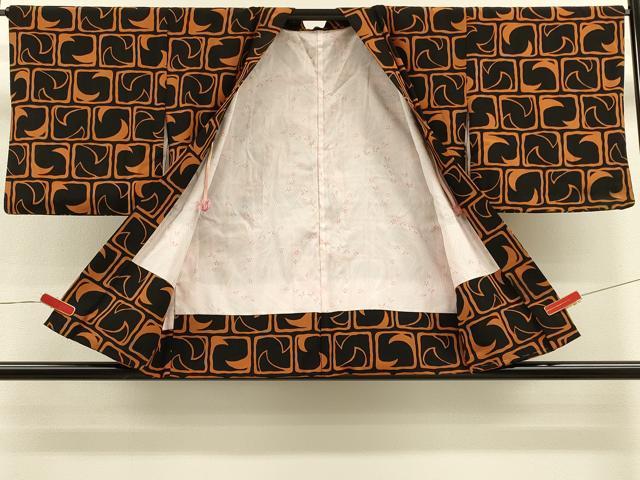 平和屋着物＃羽織　幾何学文様　正絹　逸品　CABH6823in