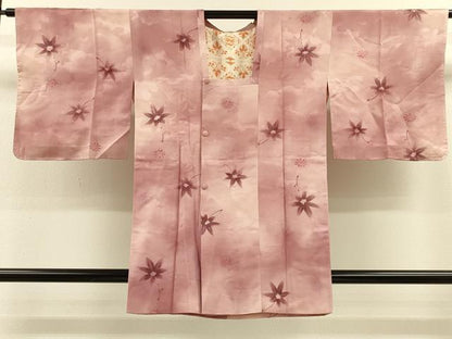 平和屋着物＃道行コート　地紋起こし　草花文　暈し染め　正絹　逸品　未使用　CABH6826in