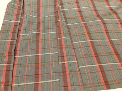 平和屋着物＃本場縞大島紬　羽織　格子柄　正絹　逸品　未使用　CABH6829in