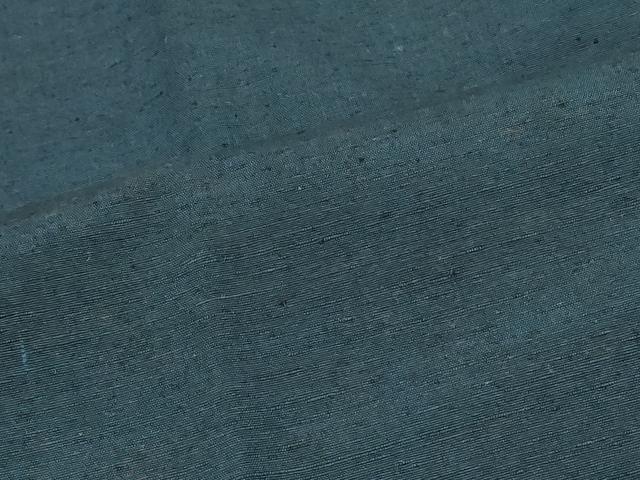 平和屋着物＃道行コート　紬地　紺色　ロング丈　正絹　逸品　CABH6832in
