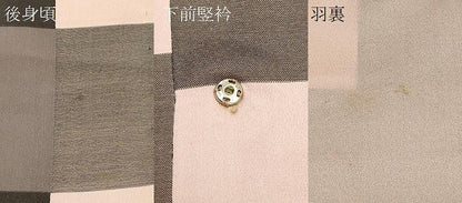 平和屋着物＃道行コート　雨コート　単衣　チェック柄　ロング丈　正絹　逸品　CABH6845in