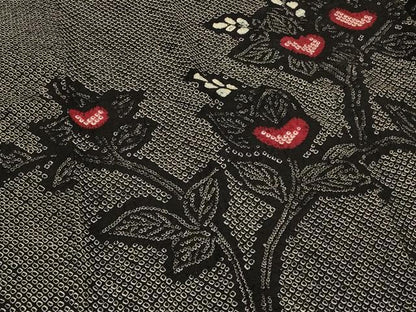 平和屋着物＃道行コート　総絞り　枝花文　正絹　逸品　CABH6848in