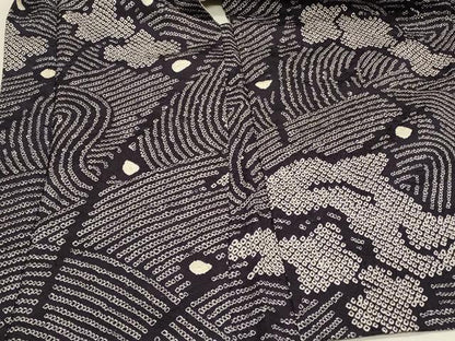 平和屋着物＃羽織　総絞り　立波枝花文　正絹　逸品　CABH6849in