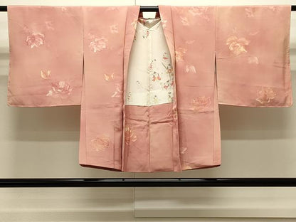 平和屋着物＃羽織　地紋起こし　枝花文　暈し染め　正絹　逸品　未使用　CABH6852in
