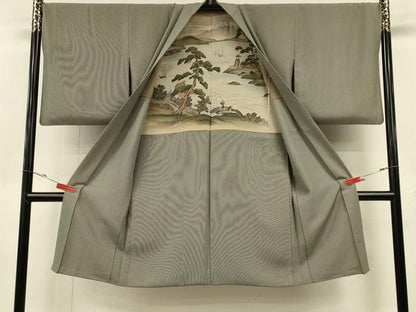平和屋着物∞長羽織　縞　正絹　逸品　CABH6857in