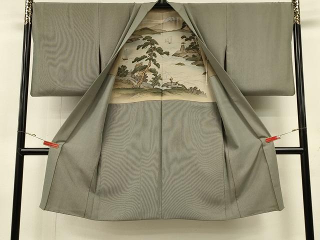 平和屋着物∞長羽織　縞　正絹　逸品　CABH6857in
