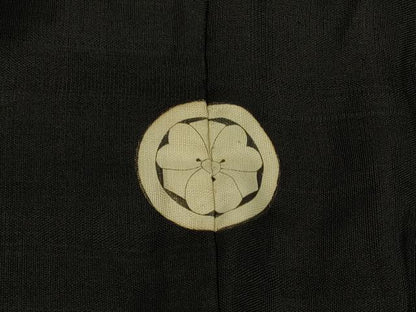 平和屋着物∞男性　長羽織　黒紋付き　正絹　逸品　CABH6862in