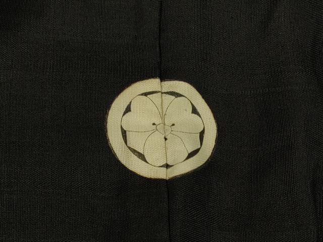 平和屋着物∞男性　長羽織　黒紋付き　正絹　逸品　CABH6862in