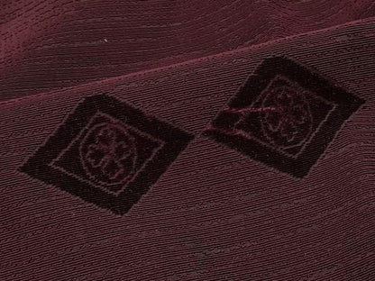 平和屋着物∞道行コート　輪奈ビロード　花菱文　紫紺色　ロング丈　正絹　逸品　CABH6865in
