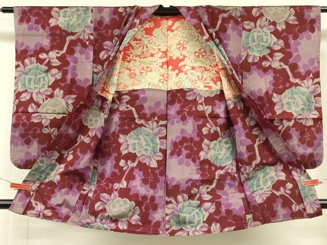 平和屋着物∞アンティーク　大正ロマン　羽織　銘仙　枝花文　正絹　逸品　CABH6866in