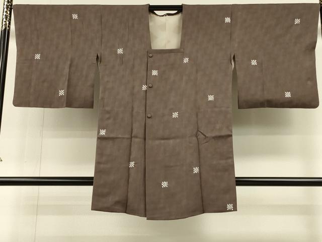 平和屋着物∞道行コート　絞り　格子　正絹　逸品　CABH6867in