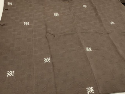 平和屋着物∞道行コート　絞り　格子　正絹　逸品　CABH6867in