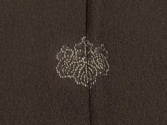 平和屋着物＃羽織　地紋起こし　色紙花文　黒地　正絹　逸品　CABH6869in