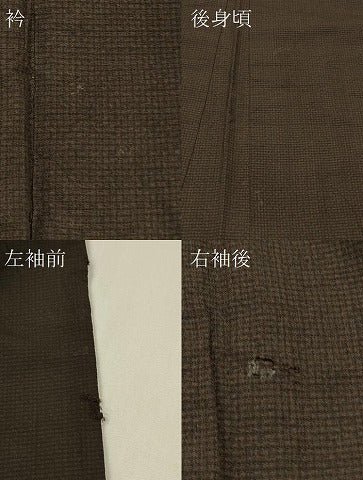 平和屋着物＃男性　紬　長羽織　格子　正絹　逸品　CABH6873in