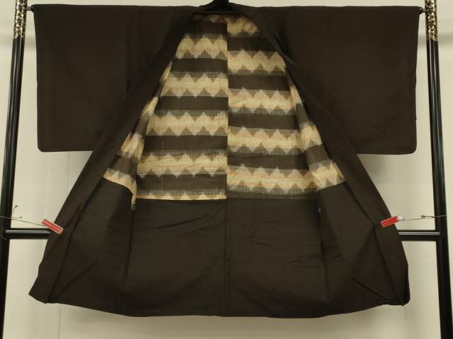 平和屋着物＃男性 長羽織 単衣 紬地 縞 正絹 逸品 CABG3773ua 2026年