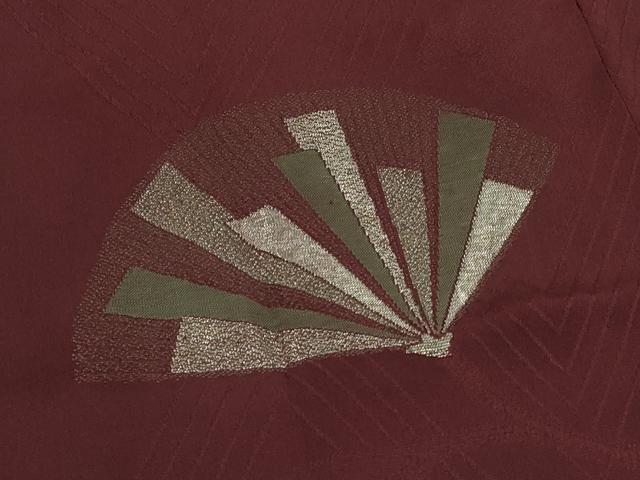 平和屋着物＃道行コート　寿光織　松葉文　金銀糸　ロング丈　正絹　逸品　CABH6876in