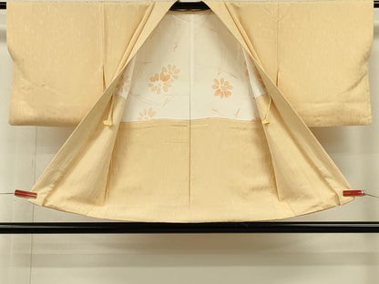 平和屋着物＃羽織　霞地紋　花葉色　正絹　逸品　CABH6878in
