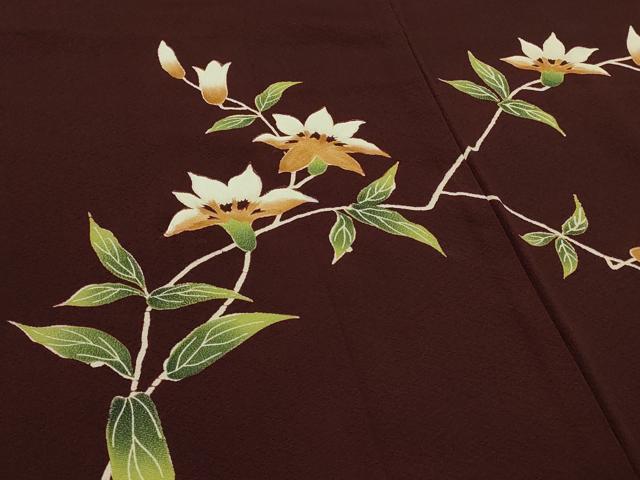 平和屋着物＃羽織　枝花文　正絹　逸品　CABH6880in