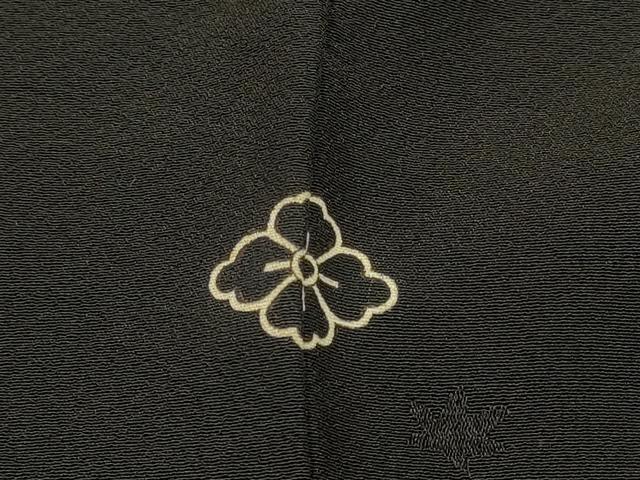 平和屋着物＃羽織　寿光織　抽象文　黒地　金銀糸　正絹　逸品　CABH6882in