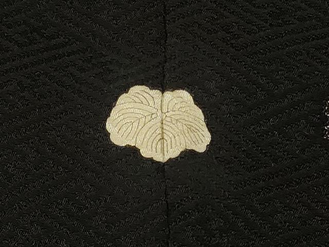 平和屋着物＃羽織　寿光織　流水正倉院花文　黒地　銀糸　正絹　逸品　CABH6885in