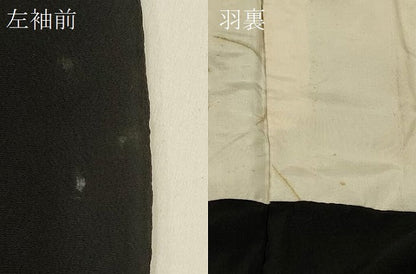 平和屋着物＃羽織　寿光織　遠山樹林文　黒地　金糸　正絹　逸品　CABH6888in
