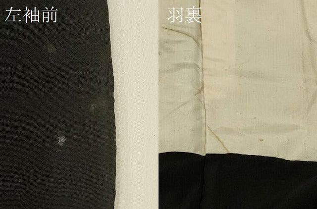 平和屋着物＃羽織　寿光織　遠山樹林文　黒地　金糸　正絹　逸品　CABH6888in