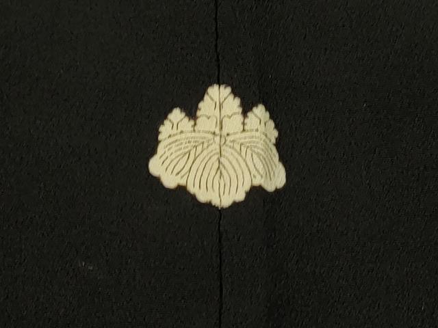 平和屋着物＃羽織　寿光織　吉祥舞花文　黒地　金糸　正絹　逸品　CABH6889in